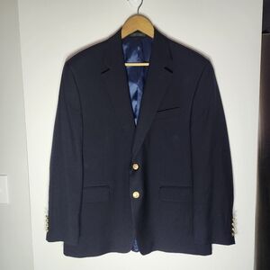 RALPH LAUREN Black Label Men's Wool Sport Coat Suit‎ Blazer Jacket Navy Blue 43S